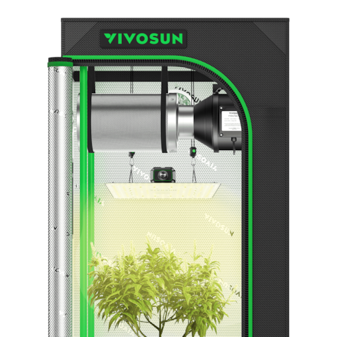 Complete Grow Tent Kit 2x2 Indoor Grow System with GrowHub WiFi Controller, Efficient Ventilation & Full-Spectrum LED Grow Light, 1680D Mylar Lightproof Tent 24"x24"x48"
