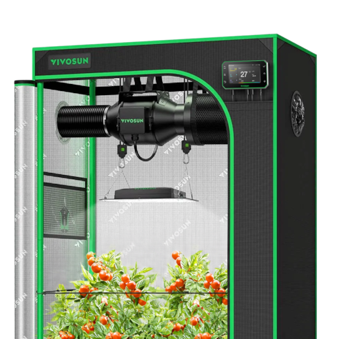 CLEARANCE | Smart Grow Tent Kit GIY-SGS-42 2x4, 2-Plant Complete System, with WiFi E42A+ Controller, 200W AeroLight Wing SE LED Grow Light, and 4-inch AeroZesh G4 Ventilation Combo