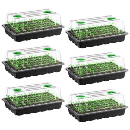 6-Pack Seed Starter Trays, 240-Cell Seed Starter Kit with Humidity Dome