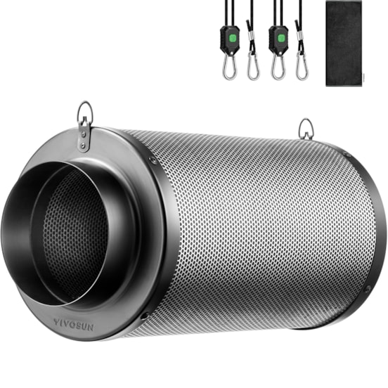 4-Inch Air Carbon Filter for Odor Control, Black