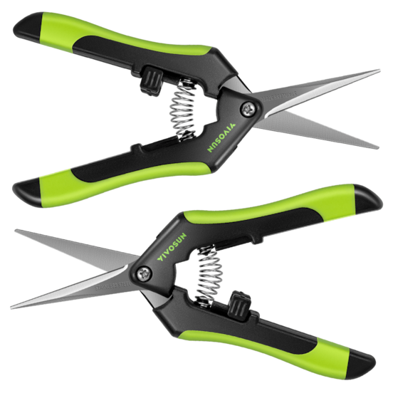 Gardening Hand Pruner Pruning Shear with Straight Stainless Steel Blades, Black-and-Green