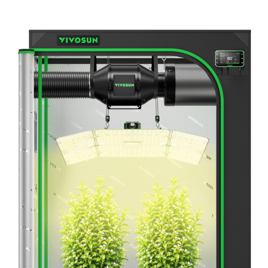 Smart Grow Tent Kit 4x2 Complete Indoor Grow System with Smart Controller, Full-Spectrum LED Grow Light & Ventilation Automation System, 1680D Mylar Tent 48"x24"x72"