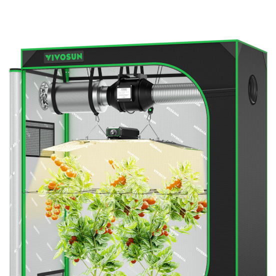CLEARANCE | Starter Grow Tent Kit, 4 × 2ft 2-Plant System, WiFi-Controlled Grow System with Full Spectrum LED Grow Light, Automatic Ventilation, GrowHub Outlet A22 with Temperature and Humidity Sensor