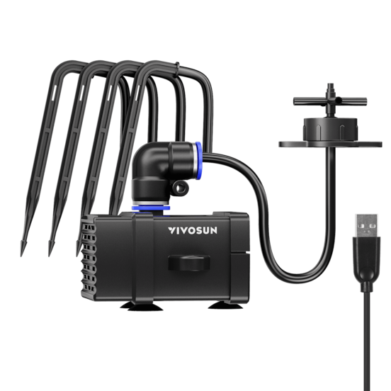 FlexFeed Drip Irrigation Kit, 4W Automatic Irrigation System with Pump & 4 Drip Emitters, App-Controllable Professional Plant Watering Drip Kit for VGrow Smart Grow Box