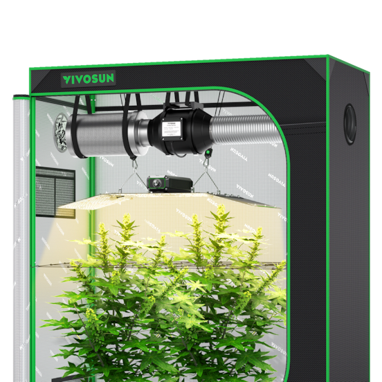 Starter Grow Tent Kit, 4 × 2ft 2-Plant System, WiFi-Controlled Grow System with Full Spectrum LED Grow Light, Automatic Ventilation, GrowHub Outlet A22 with Temperature and Humidity Sensor