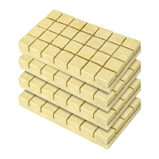 1.6" Rockwool Grow Cubes, 4 Sheets of 112 Plugs