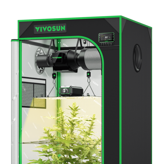 Smart Grow Tent Kit, 2 × 2ft 1-Plant System, WiFi-Integrated Automatic Grow System with Full Spectrum LED Grow Light, Efficient Ventilation System with GrowHub E42A+ Controller