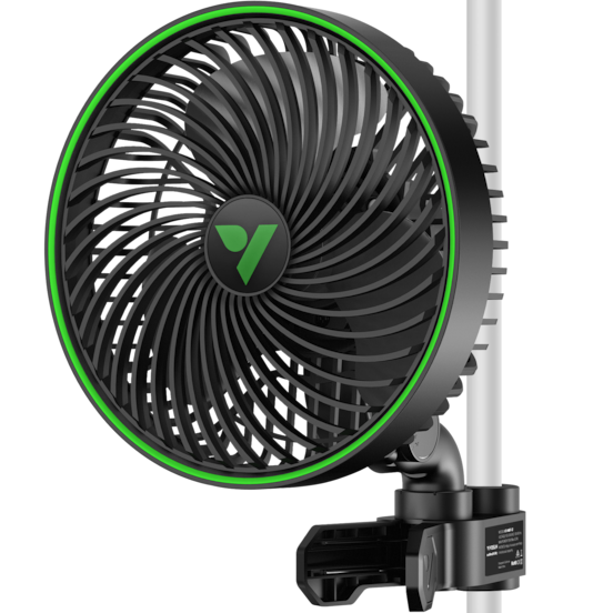 AeroWave E6 Gen2, Grow Tent Clip Fan 6”, EC Motor, Smart Control, Powerful Oscillating Fan, Black