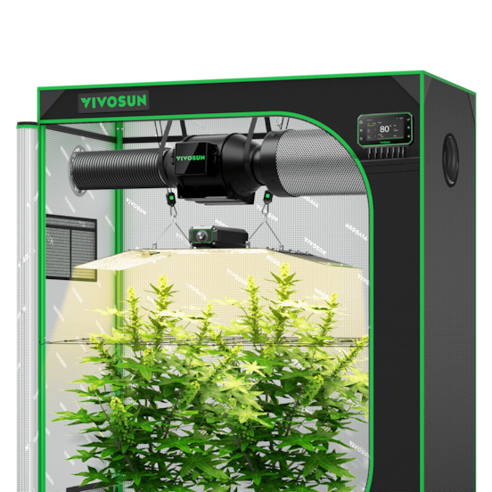 Smart Grow Tent Kit, 4 × 2ft 2-Plant System, WiFi-Integrated Automatic Grow System with Full Spectrum LED Grow Light, Efficient Ventilation System with GrowHub E42A+ Controller