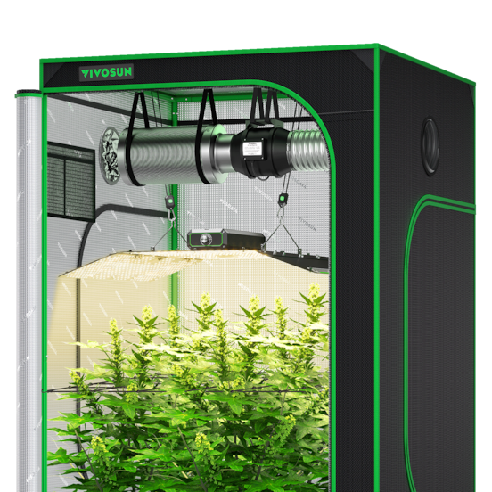 Starter Grow Tent Kit, 4 × 4ft 4-Plant System, WiFi-Controlled Grow System with Full Spectrum LED Grow Light, Automatic Ventilation, GrowHub Outlet A22 with Temperature and Humidity Sensor