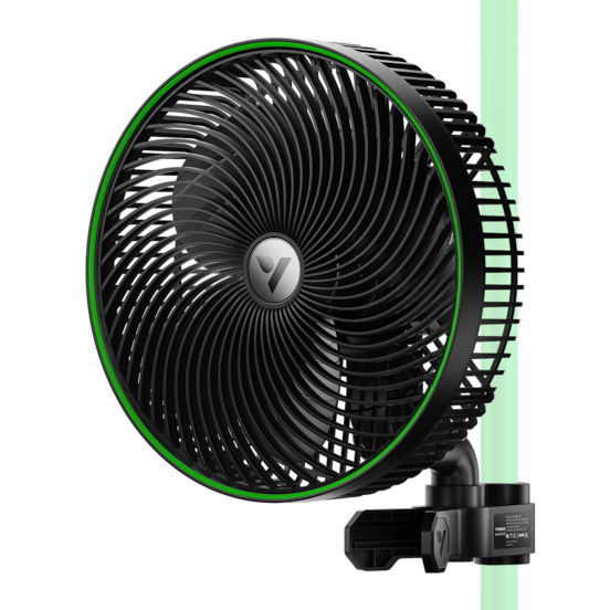 AeroWave E9 Clip-on Fan, EC Motor, Auto Oscillation Fan, Air Circulator For Grow Tent