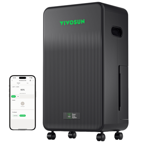 AeroDrain D12 Intelligent Environmental Dehumidifier, up to 12L/day, 2L Water Tank, with Temperature & Humidity Sensor Probe