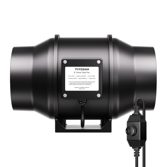 R6 Inline Fan 6″, with Variable Speed Controller for Grow Tent Ventilation