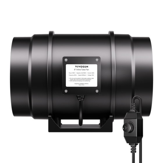 R8 Inline Fan 8″, with Variable Speed Controller for Grow Tent Ventilation
