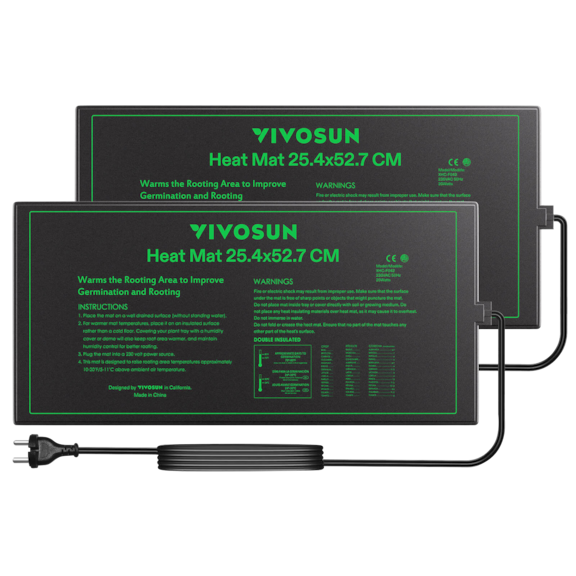 Heizmatte für Setzlinge, 25 x 53 cm, 2er-Pack