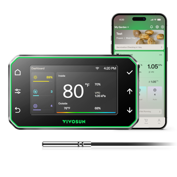 GrowHub Controller E42A+ for Grow Tent, Smart Environmental WiFi-Controller with Temperature, Humidity, VPD, Timer, Cycle, Schedule Controls, Cooling