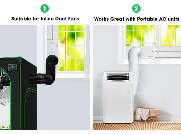 Portable AC Window Vent Kit - Complete Air Conditioner Window Kit, Adjustable PV