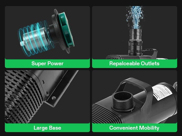 EXLECO Pompa Acqua 500L/H 7W 230V Pompa Sommersa Per Acquario Pompa Per Laghetto Sommergibile Pompe Fontana Pompe Filtro Pompa Di Alimentazione Pompe Sommergibili Con Spina Per Piscina Stagno Étang - Foto 2
