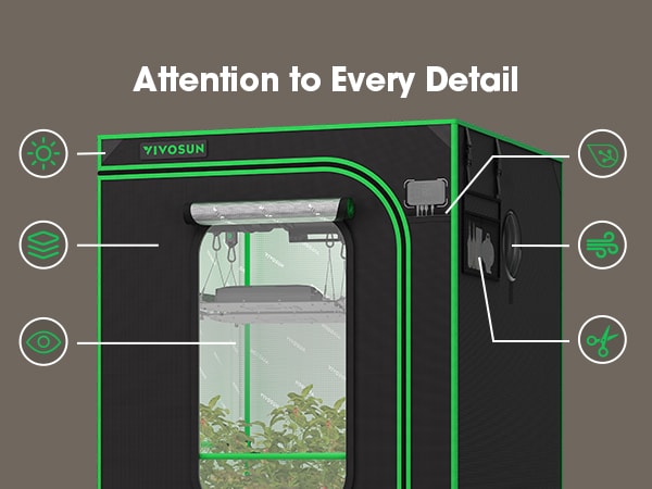 Grow Tent Pro 3x3 P336, 2-4 Plants Use, Large Front Window