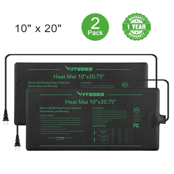 VIVOSUN 20 x 20 inch MET Standard Warm Hydroponic Durable Waterproof Seedling Heat Mat for sale online 