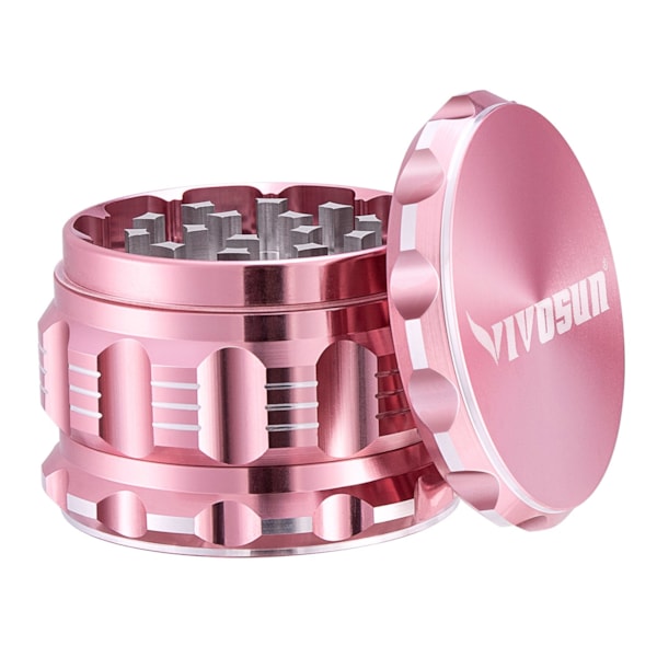 VIVOSUN 2.5 4 Pieces Pink Herb Grinder Aluminium Spice Grinder for Kitchen