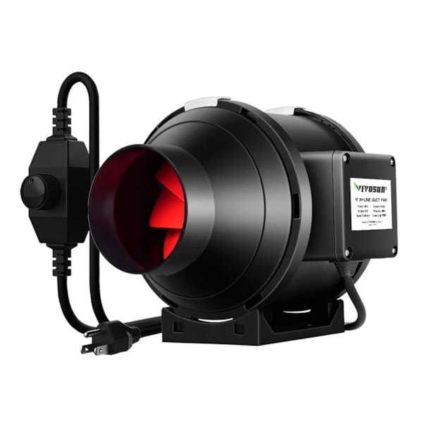 Details about   8 Inch 720 CFM Inline Duct Fan with Variable Speed Controller for Ventilation 