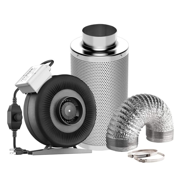Details about   HYDROPONICS 6 INCH VENTILATION KIT CARBON FILTER 2 SPEED INLINE FAN DUCT COMBO 