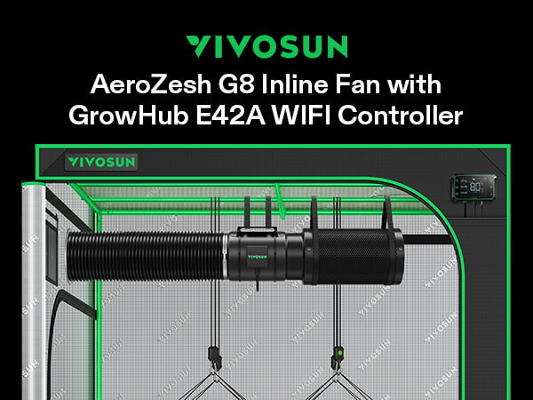 AeroZesh G8 Inline Fan 8″ with E42A Temp. Humidity WiFi Controller 