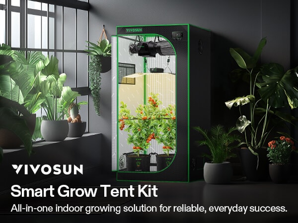 Smart Grow Tent Kit, 4 × 2ft 2-Plant System, WiFi-Integrated