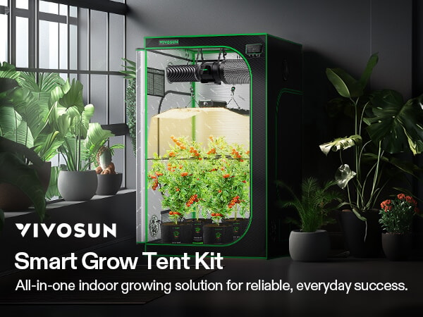 Smart Grow Tent Kit, 4 × 2ft 2-Plant System, WiFi-Integrated