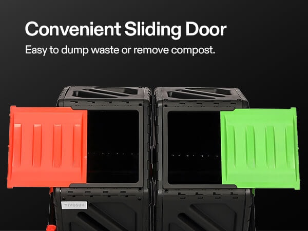 VIVOSUN 18.5 Gallon Compost Tumbler - Rotating Compost Bin With Sliding Door & Brake