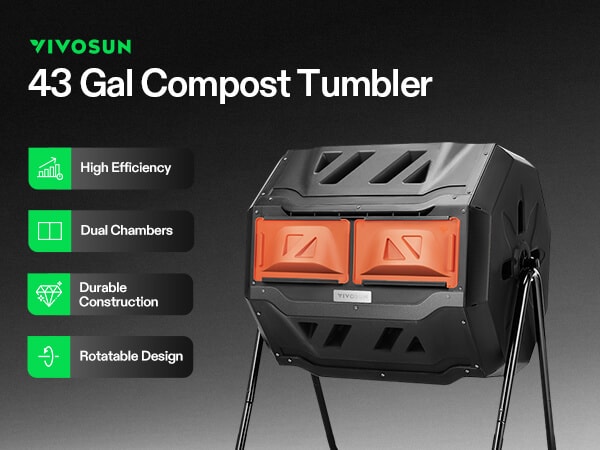 VIVOSUN Compost Tumbler Bin - Home composting bin