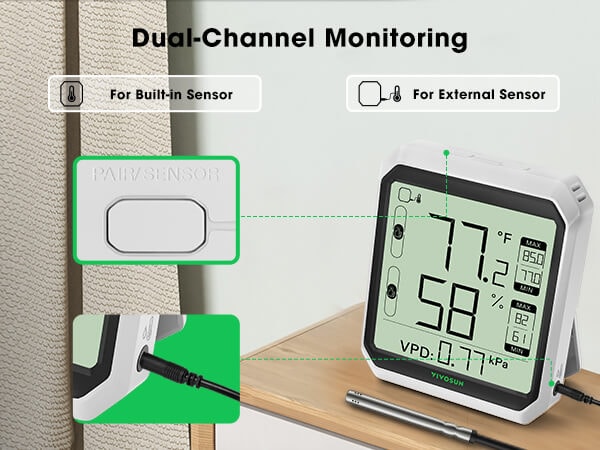 AeroLab THB1S Bluetooth Hygrometer Thermometer, External Sensor Probe  Included