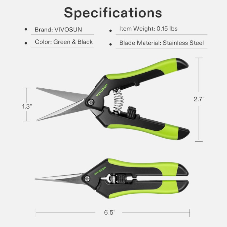 VIVOSUN Gardening Hand Pruner Straight Blades