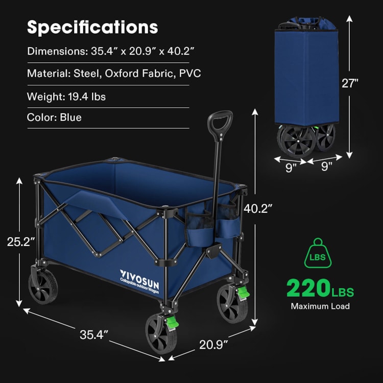 Folding Wagon Blue