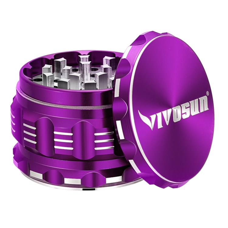 VIVOSUN 2.5 4 Pieces Pink Herb Grinder Aluminium Spice Grinder for Kitchen