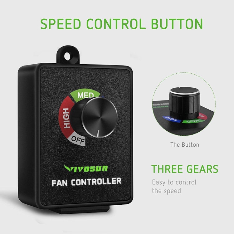 VIVOSUN Variable Vent Fan Speed Adjuster Inline Duct Fan Speed Controller 