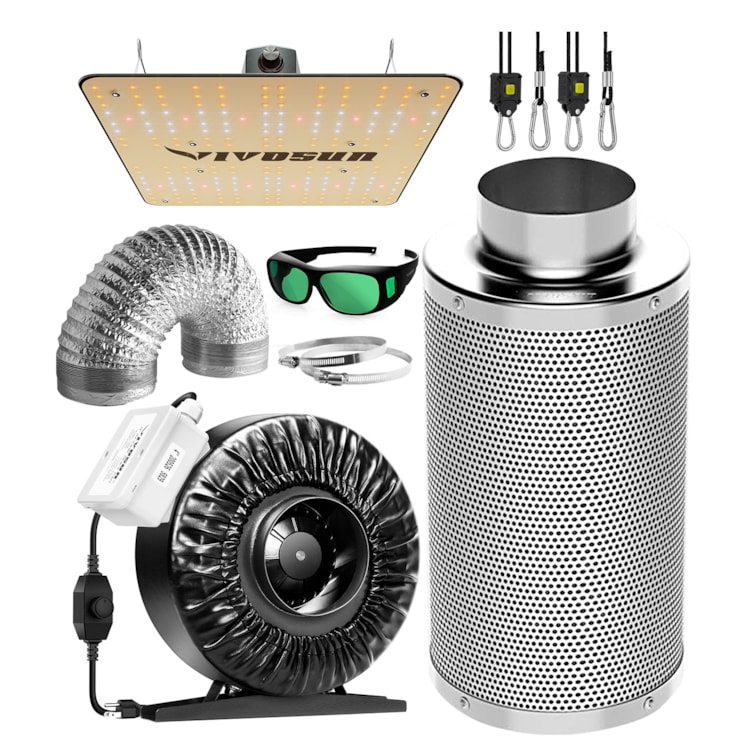 Details about   VIVOSUN 4“ Inline Fan Exhaust Fan 4" Carbon Filter & Ducting Kit For Grow Tent 