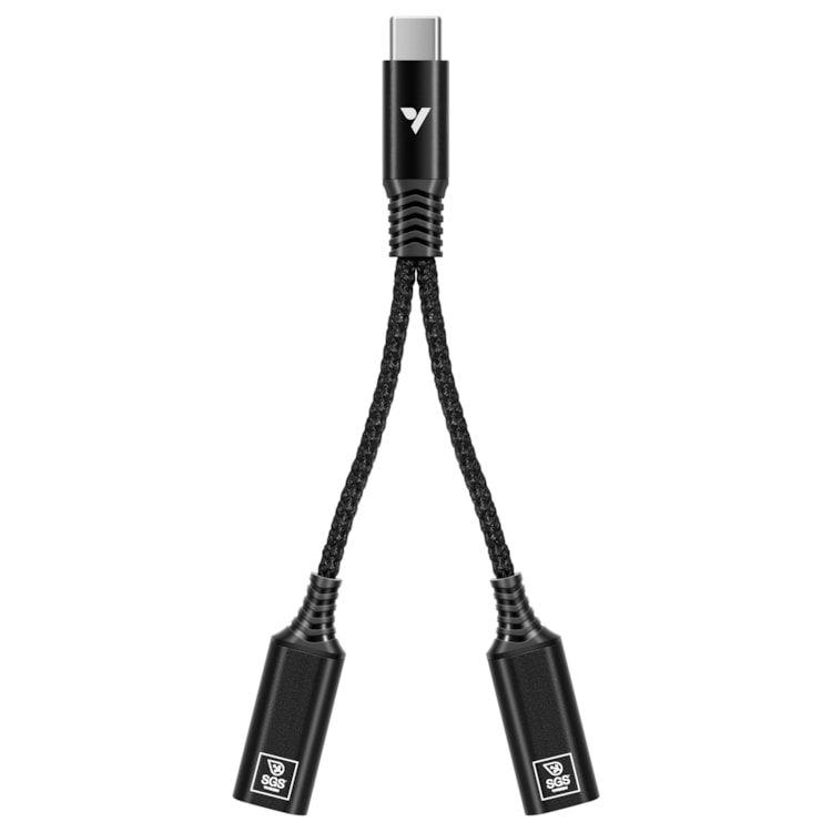 Usb-c Y Cable Usb Type-c Female Connector To Dual Micro Usb Male