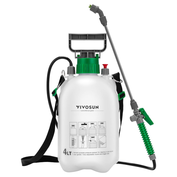 1.85-Gallon Pump Pressure Sprayer, Pressurized Lawn & Garden Water Spray Bottle with Adjustable Shoulder Strap, for Spraying Plants, Garden Watering A