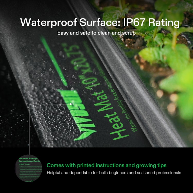 Durable Waterproof Seedling Heat Mat Warm Hydroponic Heating Pad MET Standard 