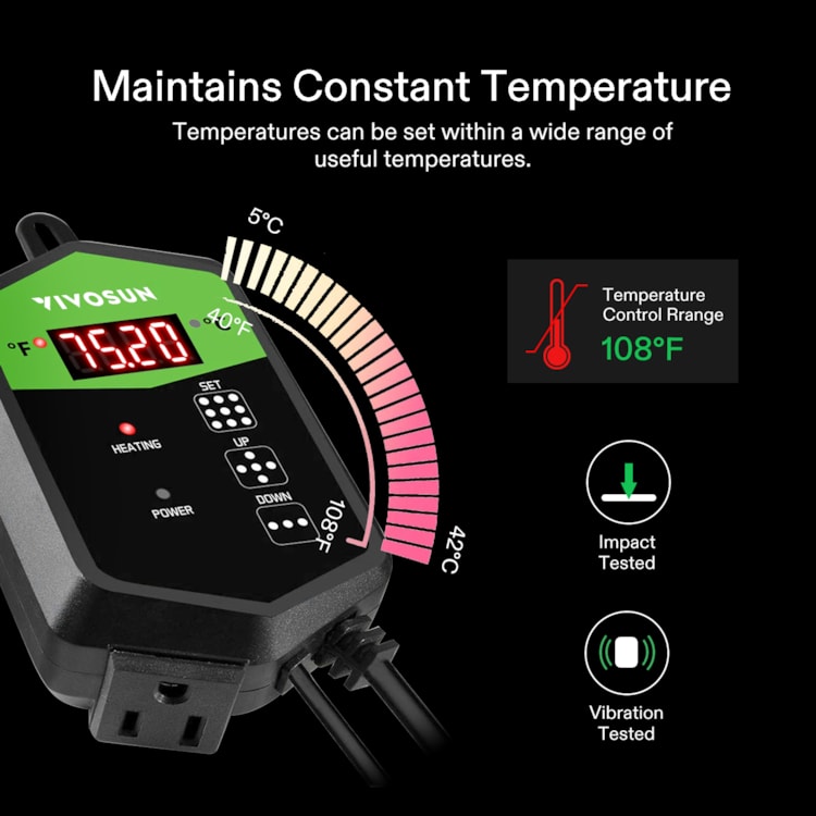 VIVOSUN Seedling Heat Mat Digital Thermostat Combo 20x20