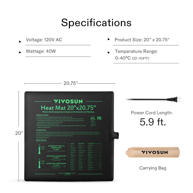 Seedling Heat Mat, 20 x 20-In.