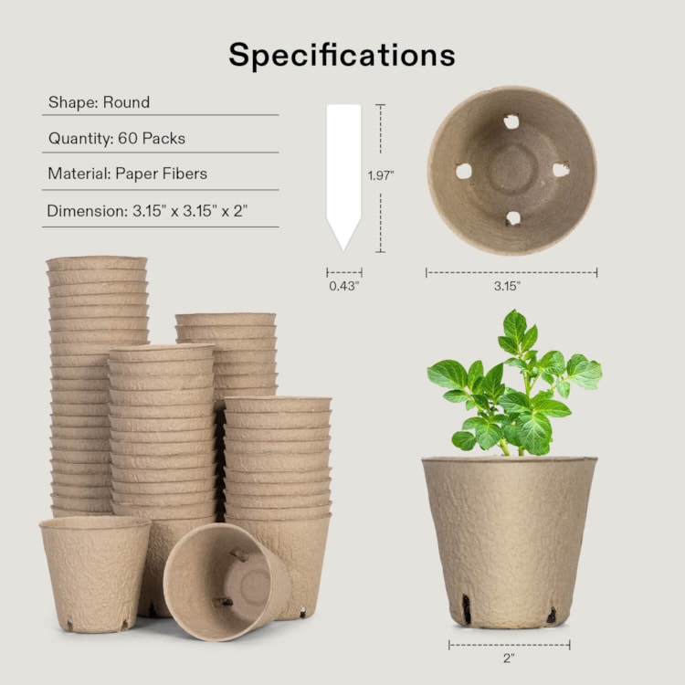 Biodegradable and Compostable Pots – Biodegradable seed starter