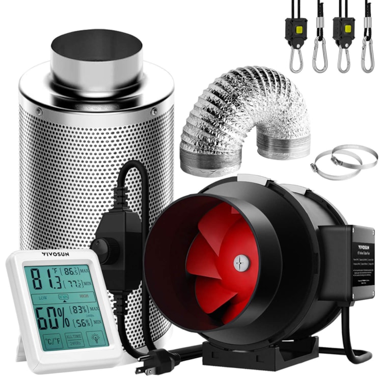 VIVOSUN 6 Inch 390 CFM Inline Fan with Speed Controller, 6 Inch