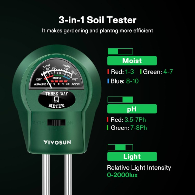 Best ECO Farm 3-in-1 Plant Soil Tester, PH Tester for Sale 