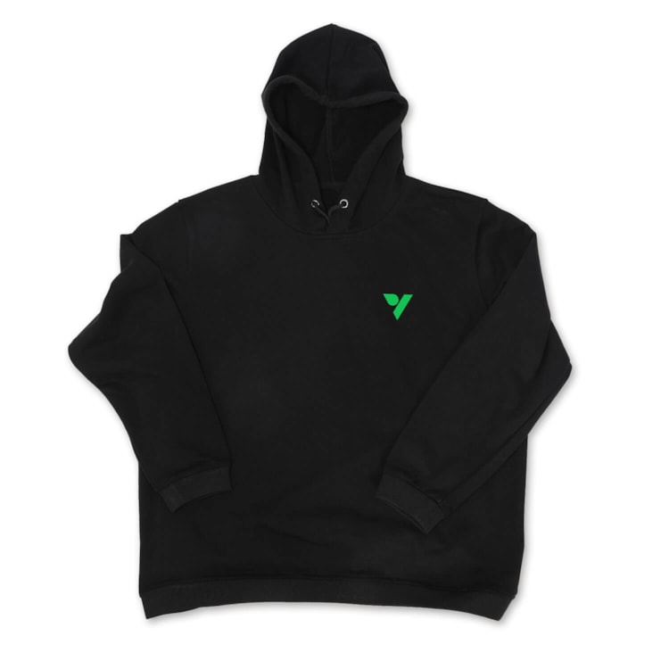 VIVOSUN Hoodie XL Pocket Design Letter Graphic with V Slogan Black