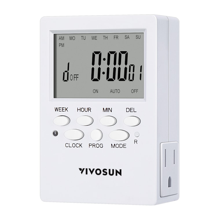 7 Day Programmable Digital Timer with Dual Outlet, 20 On/Off UL Listed Heavy Duty Plug-In Outlet Timer with Countdown Setting, Indoor for Lamp, Fan, H