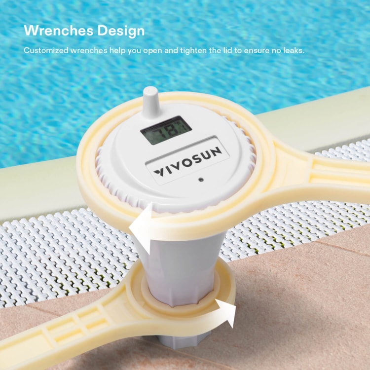 Wireless Floating Pool Thermometer Set, with Indoor Temperature Humidity Monitor
