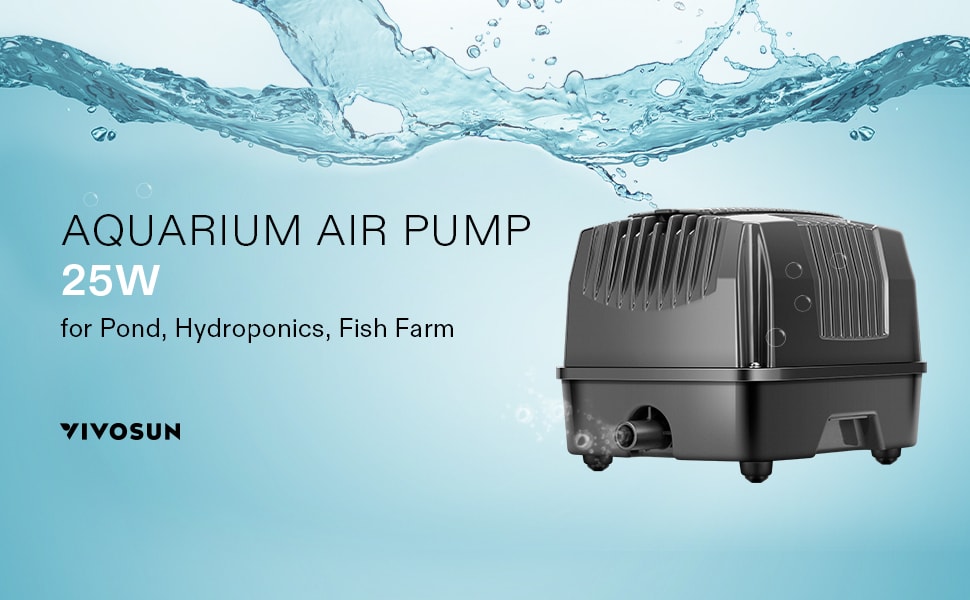 25W Powerful Linear Fish Tank Air Pump Septic Systems and Waste Treatment 0.028Mpa 40L/Min for Pond VIVOSUN Aquarium Air Pump Fish Farm Hydroponics 